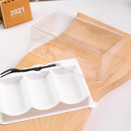 ○ (5pcs) Box Mika Mini Cake Roll 3 Dus Mini Bolu Gulung Kekinian Cakeroll Box Kemasan Bolu Gulung Un