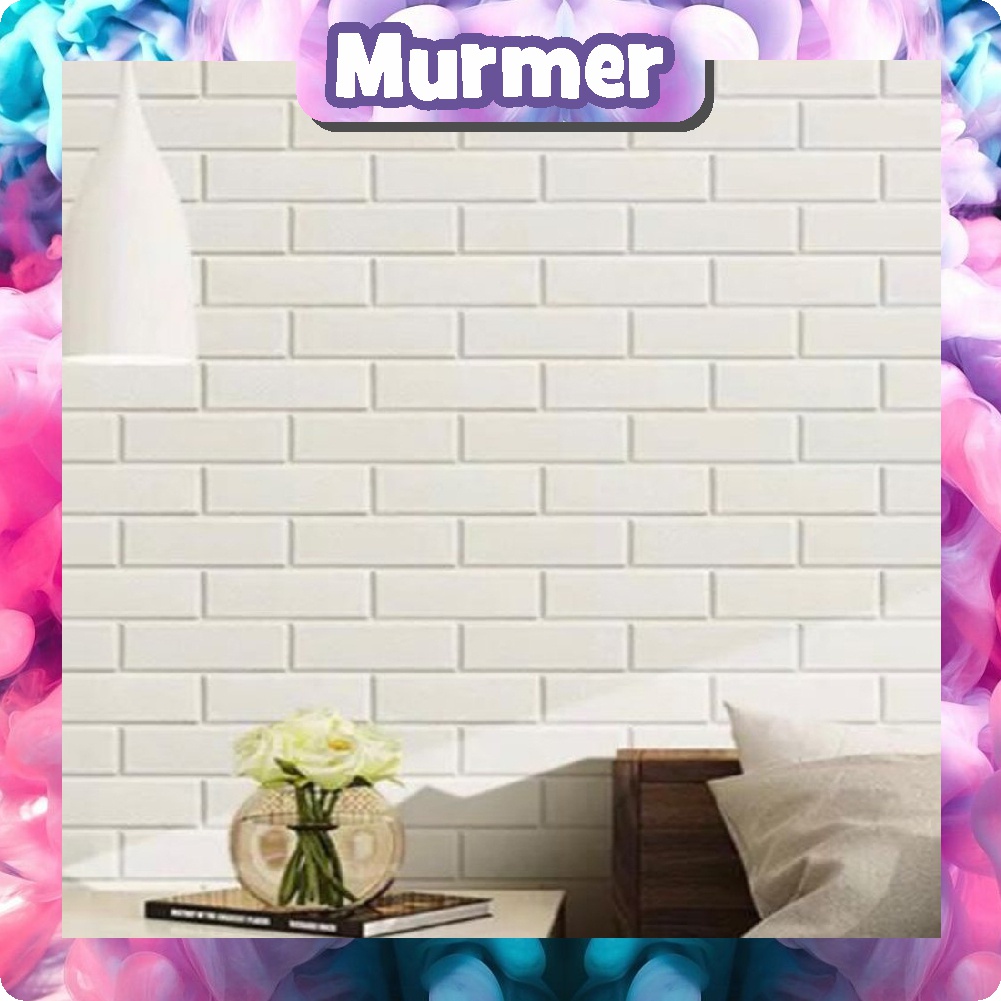 Murmerofficial Wallpaper dinding 3D Foam motif serat kulit Jeruk R780