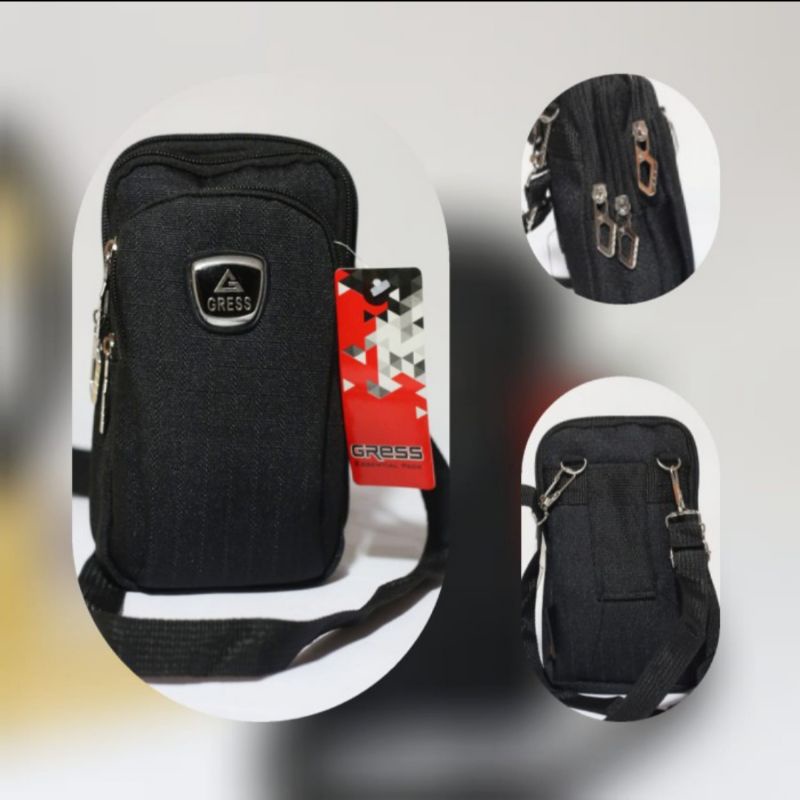 Tas Selempang Pria GRESS mini-tas hp-tempat hp-tas hp sabuk TERMURAH