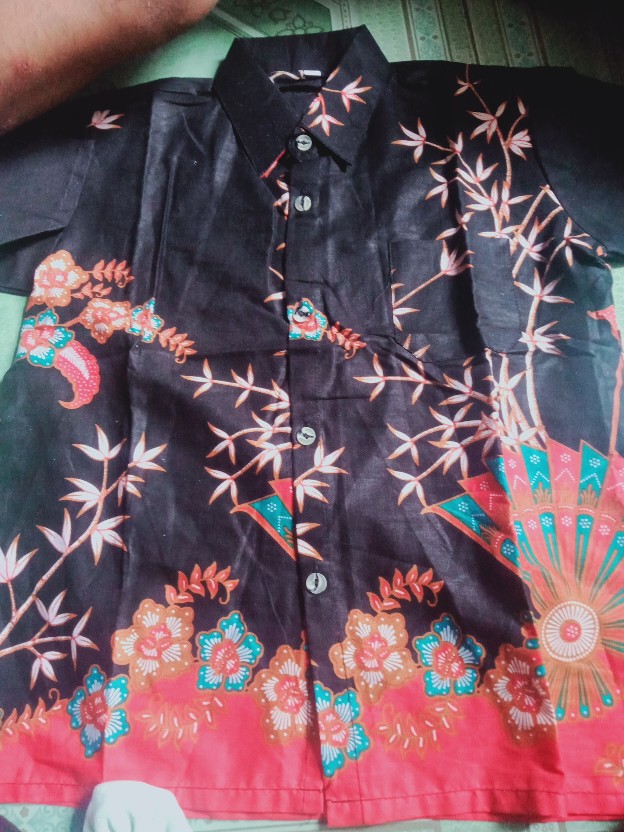 Baju Batik Anak Dan Ayah Couple Motif Kipas  / Baju Kemeja Batik Anak / Kemeja Batik Terbaru