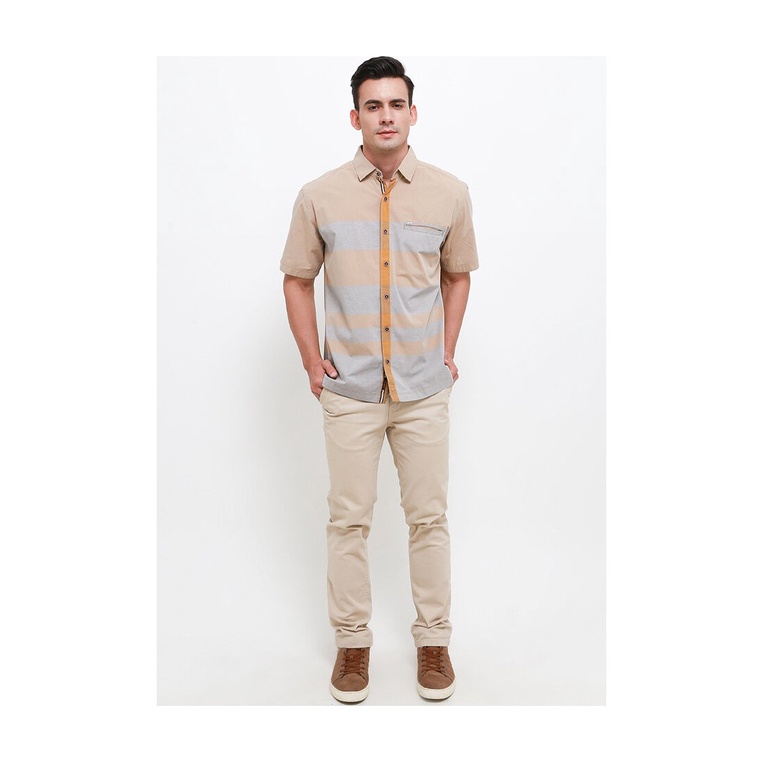 BAJU KEMEJA PRIA CARDINAL ORIGINAL CASUAL LENGAN PENDEK COKLAT CA01