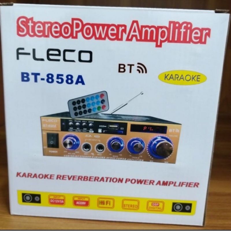 Power Amplifier Fleco Original BT858A Wireless Digital Karaoke Bluetooth