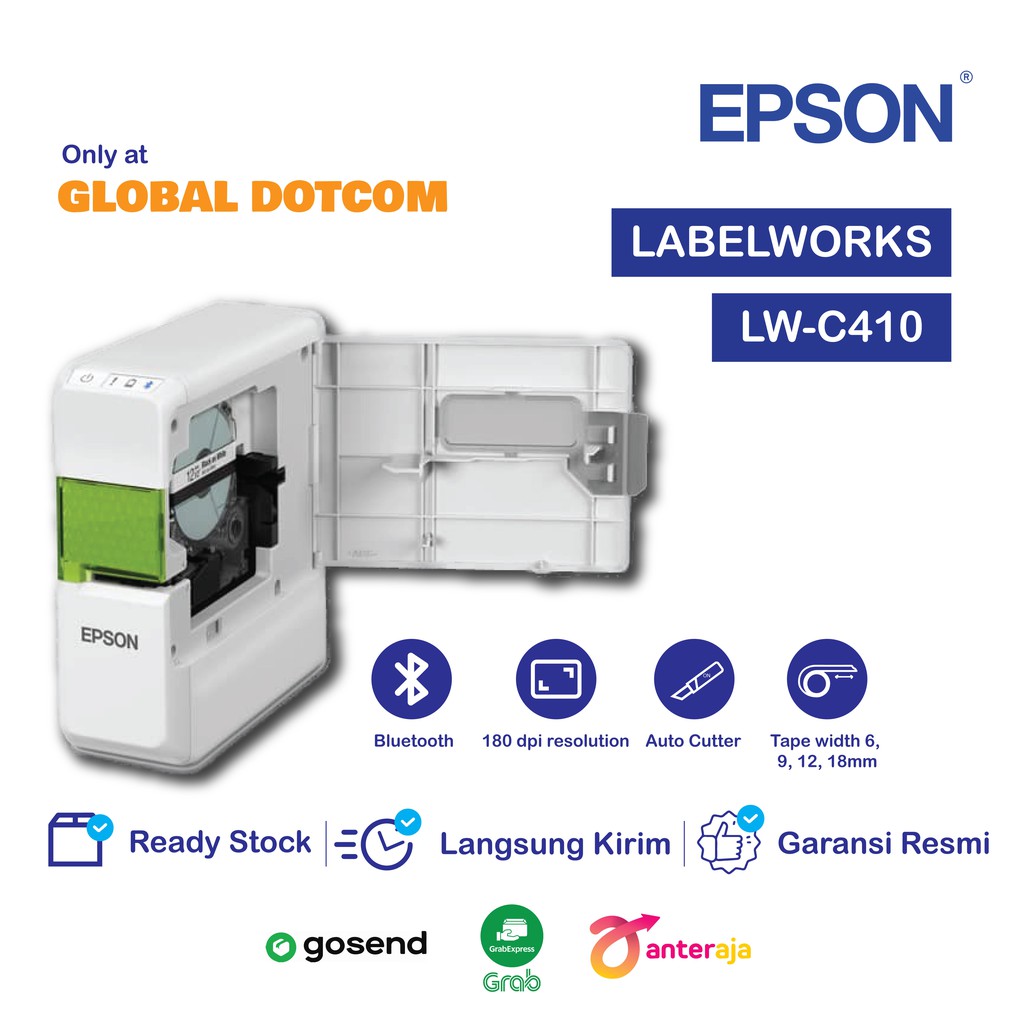 

Epson LabelWorks LW-C410 Portable Sticker Label Printer - iOS Android