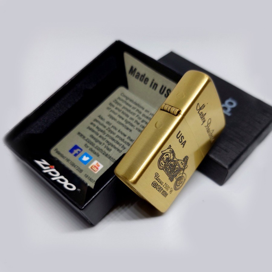 Korek Api Zippo Gold Classic Harley Davidson Premium