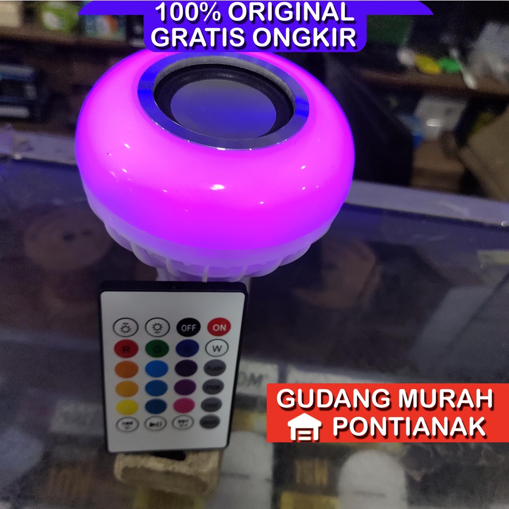 Lampu Bluetooth dengan Speaker Mitsuyama + REMOTE warna warni bisa di control atau 1warna  MS 0707