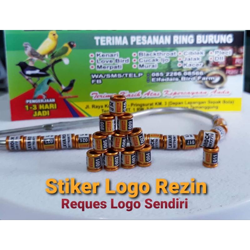 RingBurung STIKER LOGO LAPISAN REZIN CEPAT JADI 25PCS