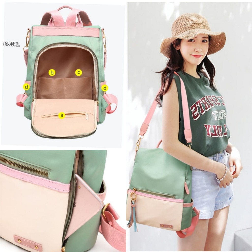 TAS RANSEL WANITA KOREA ANTI AIR HIJAU TA430G3 DIDEA GENDONG BACKPACK SEKOLAH KERJA ORI KULIAH BESAR IMPORT BATAM MURAH PREMIUM