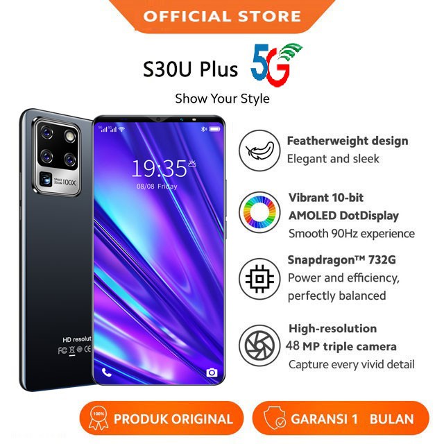 S30U Plus Handphone Android 6.1 Inci Ponsel Pintar Ultra HD Layar 8GB Smartphone