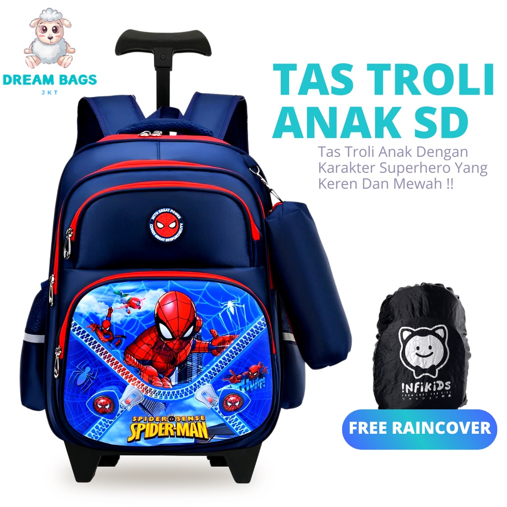 Tas Troli Anak Laki Laki Sekolah SD Karakter Import DB-638