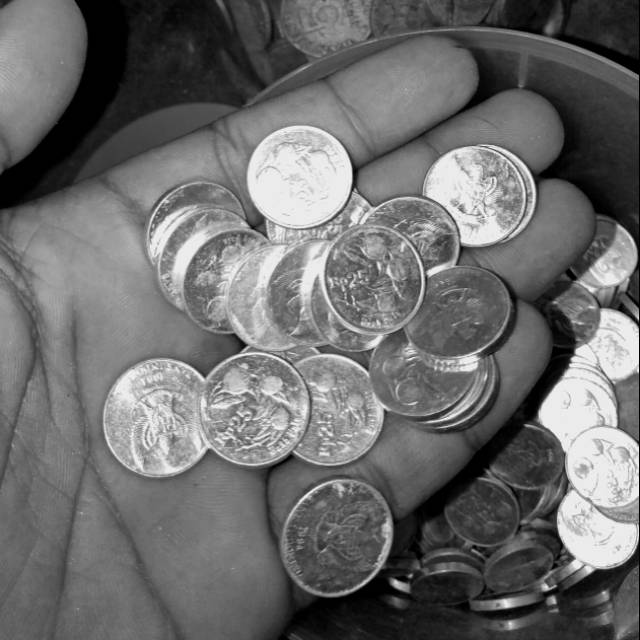 Uang koin 5 perak 10 perak 25 perak