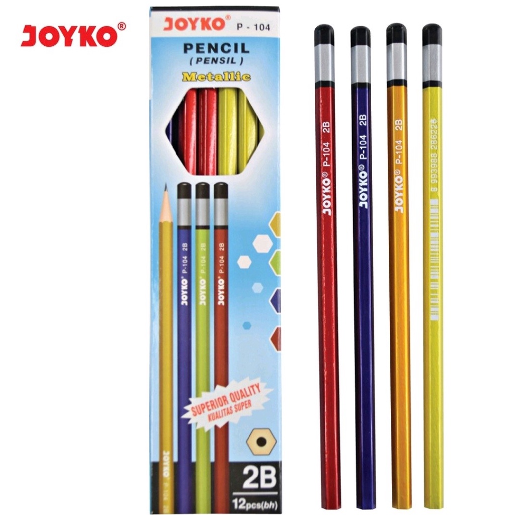 

Pencil / Pensil Joyko P-104 / 2B / Metallic 1 Lusin = 12 Pcs