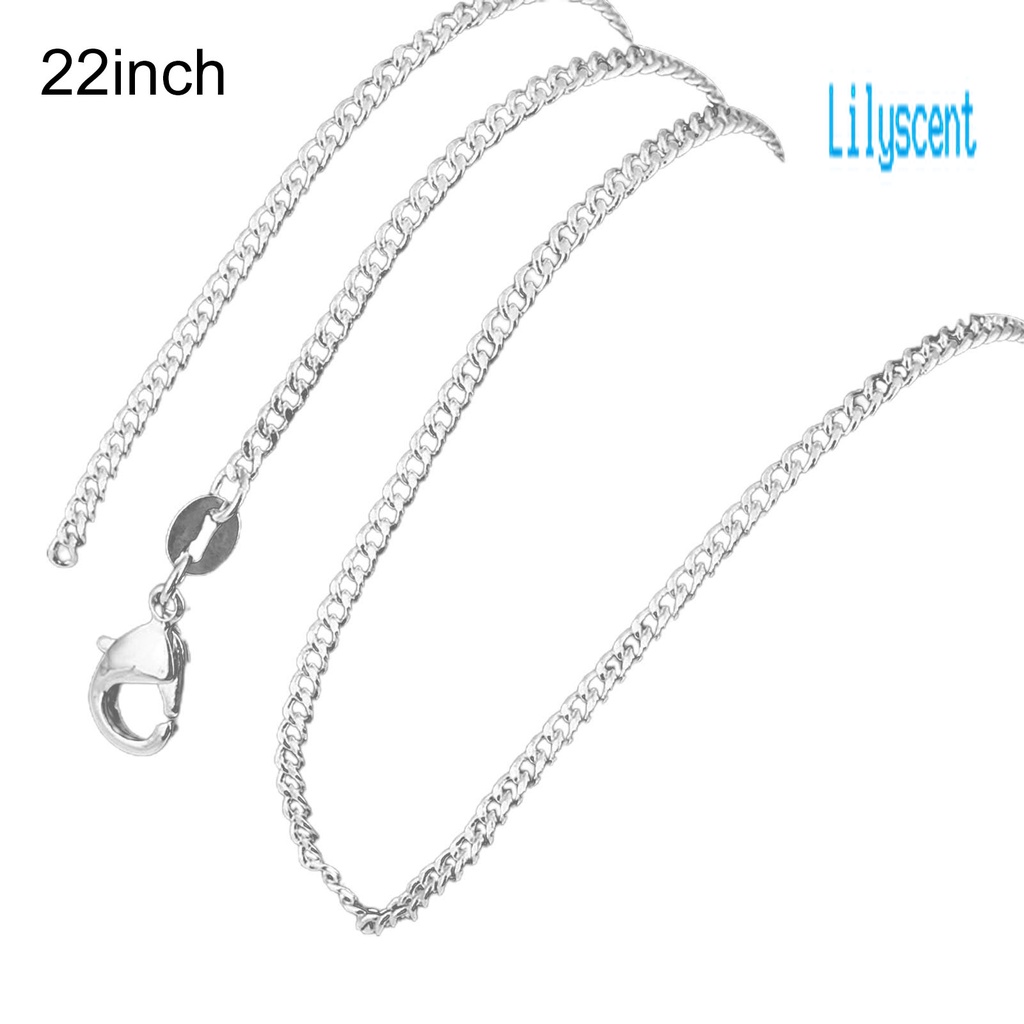 Lily Kalung Rantai Tembaga Tebal Panjang Warna Silver Gaya Hip Hop Untuk Unisex / Pria / Wanita