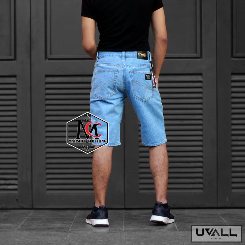 RCL - Celana Pendek Uvall Jeans Warna Bioblits Premium / Celana Jeans Pendek Uvall Original Pria ( 28 Sampai 38 )