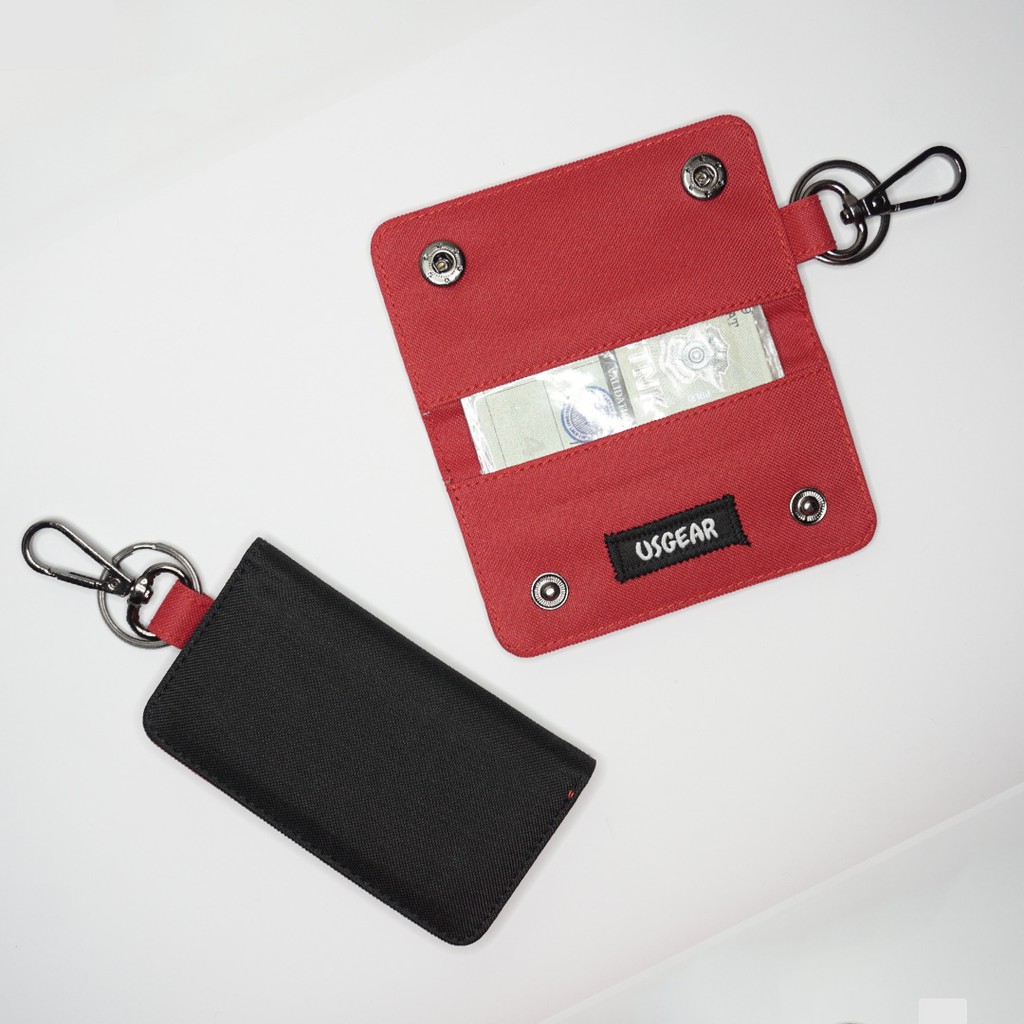 Dompet Lipat STNK Mobil Motor Gantungan Kunci Hitam Merah - UGDK0006