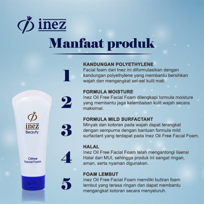 Inez Oilfree Facial Foam 75 gr ~ ORIGINAL