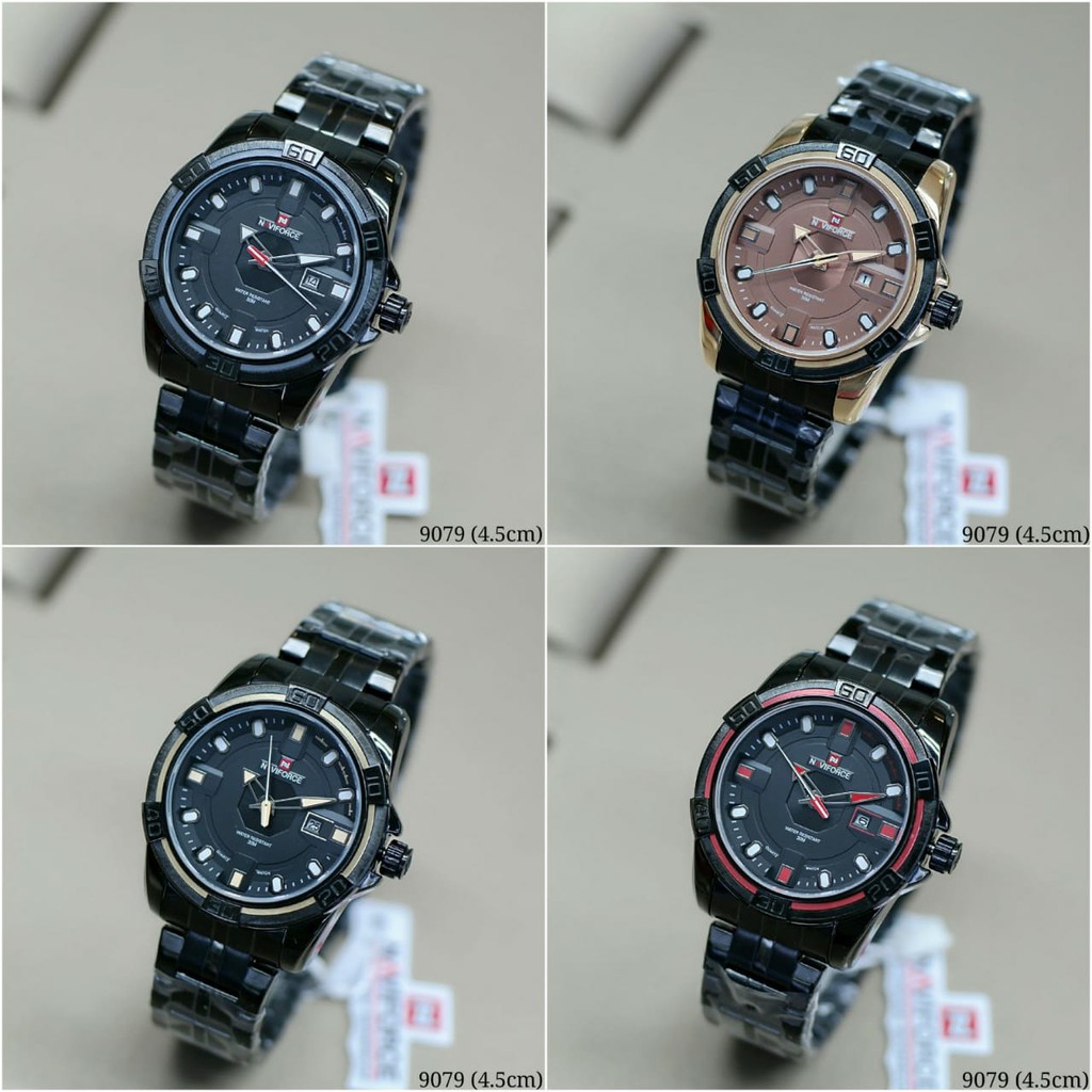 Naviforce NF9079M Jam Tangan Pria Analog Original Stainless Steel