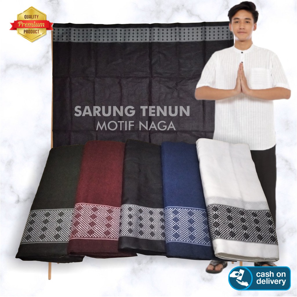 Sarung Pria Dewasa Motif Polos Tenun Dobby Terbaru Batik Naga