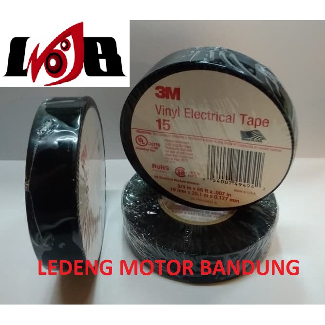 Solasi Hitam 3M Vinyl Electrical Tape Isolasi Listrik Tahan Panas