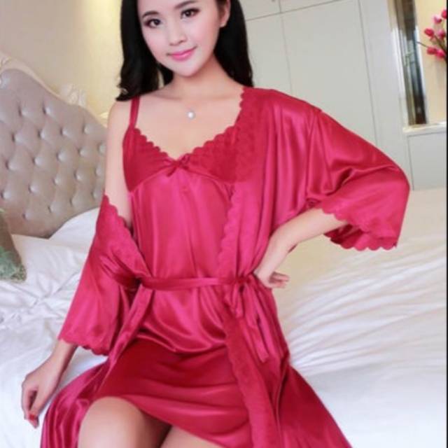 BAJU KIMONO LINGERI CANTIK/BAJU TIDUR KIMONO PANJANG