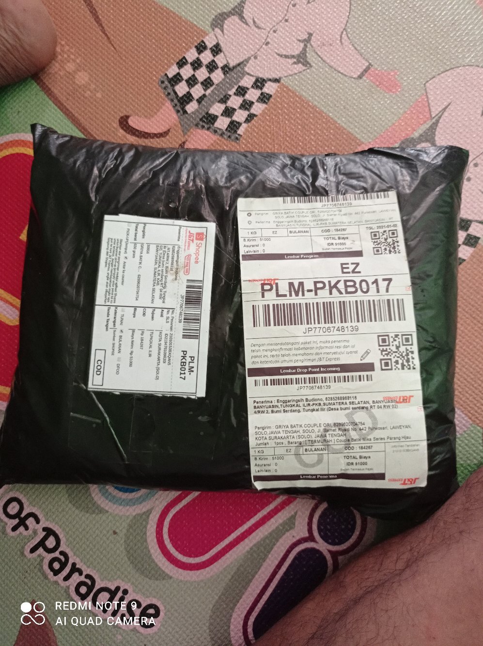 [ Termurah ] Couple Batik Mika Series Parang Hijau Pita Cassandra Nirmala Free Selendang