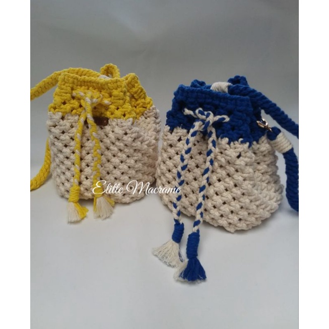 Keyra macrame bucket bag