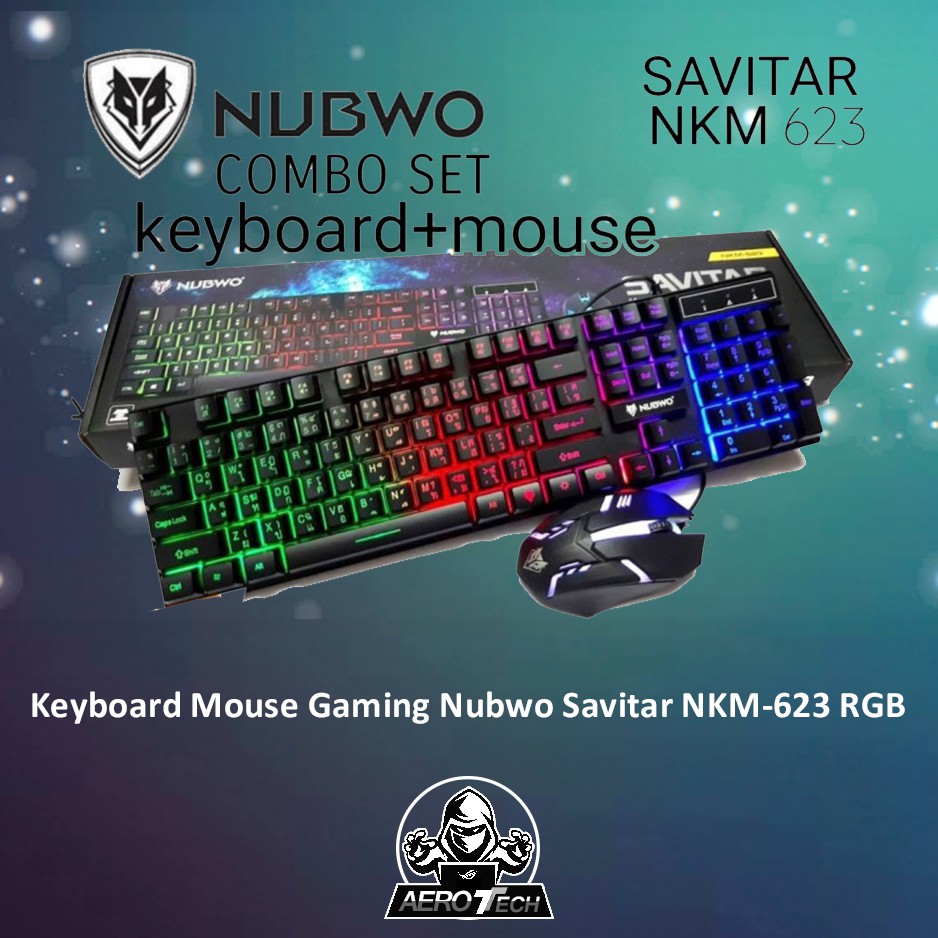 Keyboard Mouse Gaming Nubwo Savitar NKM-623 RGB