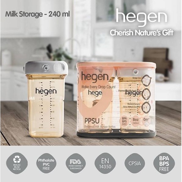 wadah ASI Hegen PCTO Breast Milk Storage Bottles 2x240ml