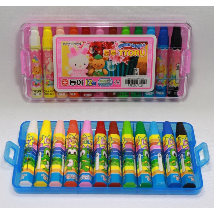 

PASTEL-DRY-OIL- OIL PASTEL / CRAYON DONG A 12 WARNA / KOREA - BIRU -OIL-DRY-PASTEL.