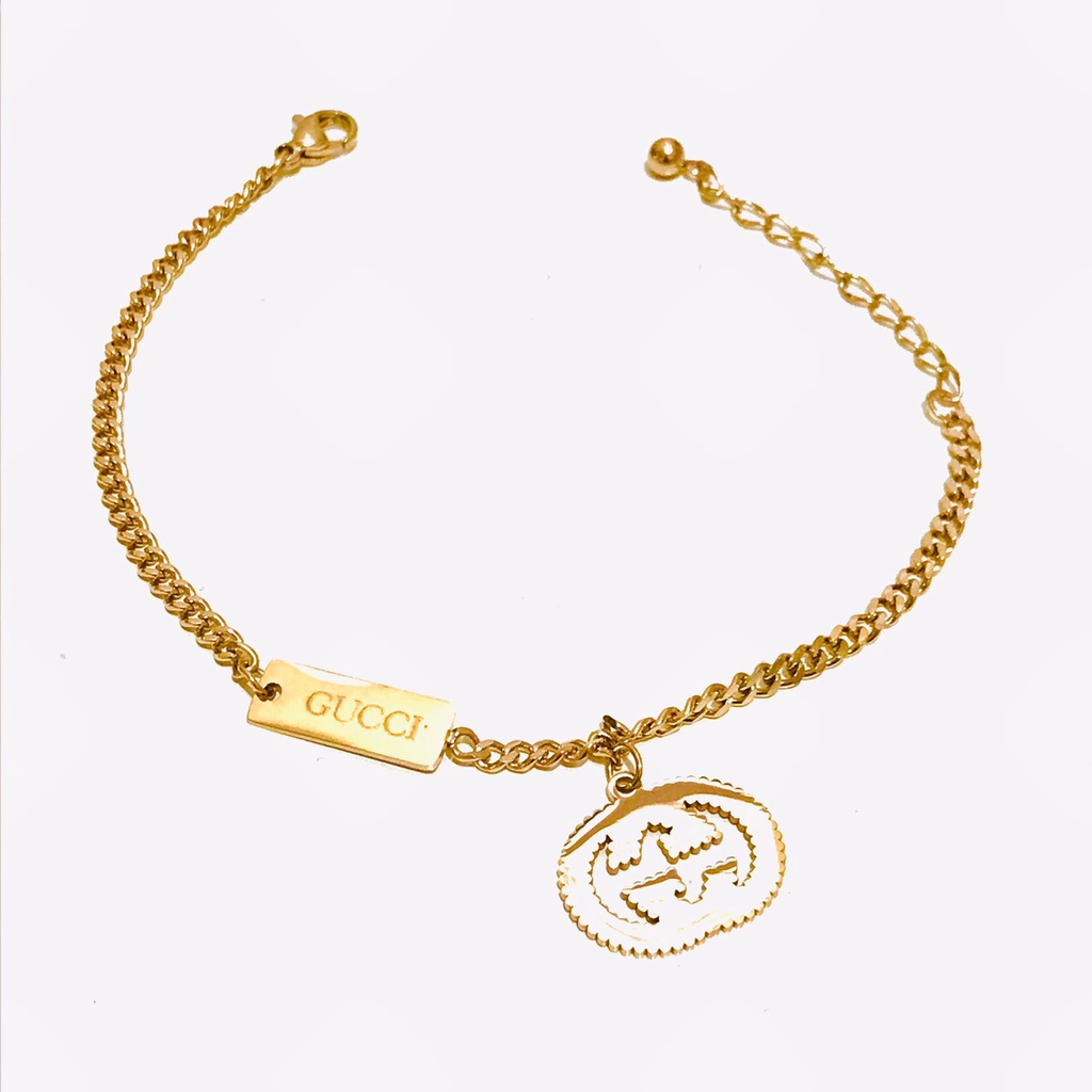 Gelang Rantai Titanium Wanita Lapis Emas GRT-42