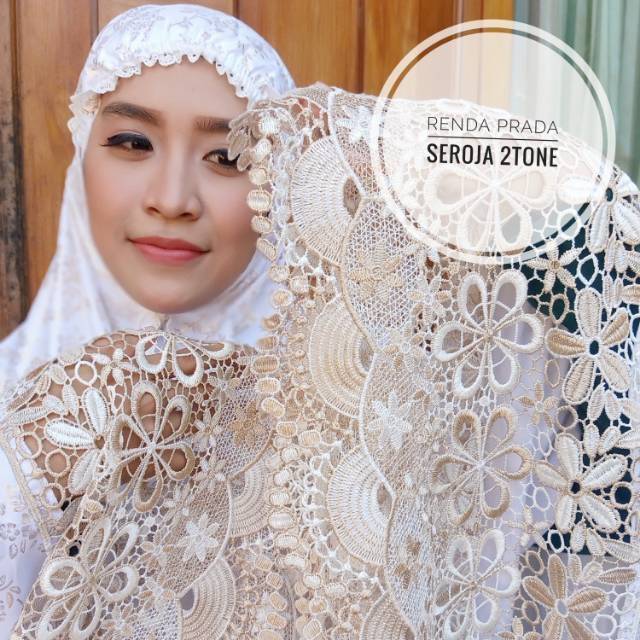 Mukena Prada mix renda mukena mewah