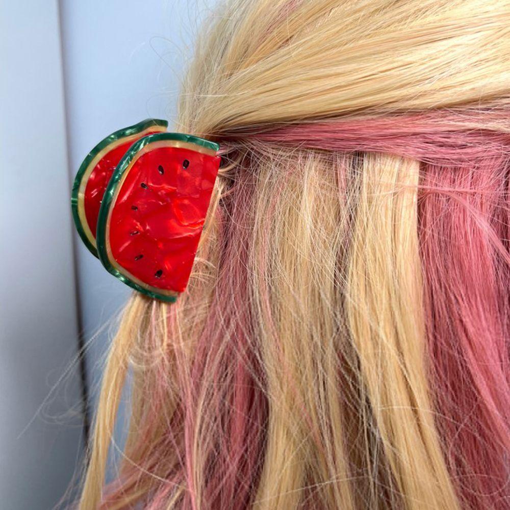 Needway   Sayur Buah Rambut Cakar Harian Retro Asam Asetat Terong Desain Fashion Nanas Gaya Korea Hair Clip