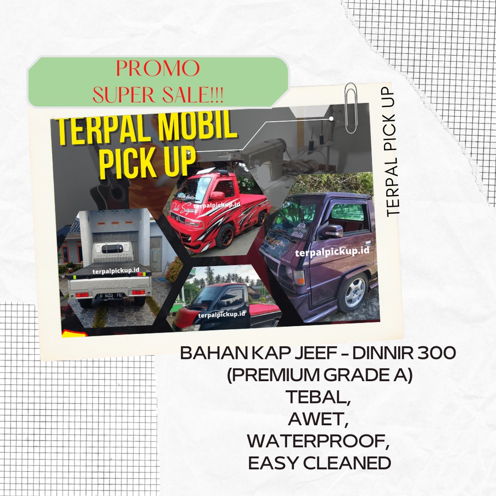 Terpal Penutup Bak Mobil Pickup Anti Air (Waterproof)