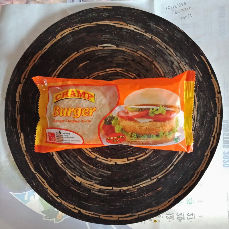 

Champ Burger Daging Ayam isi 6 enak halal 315gr