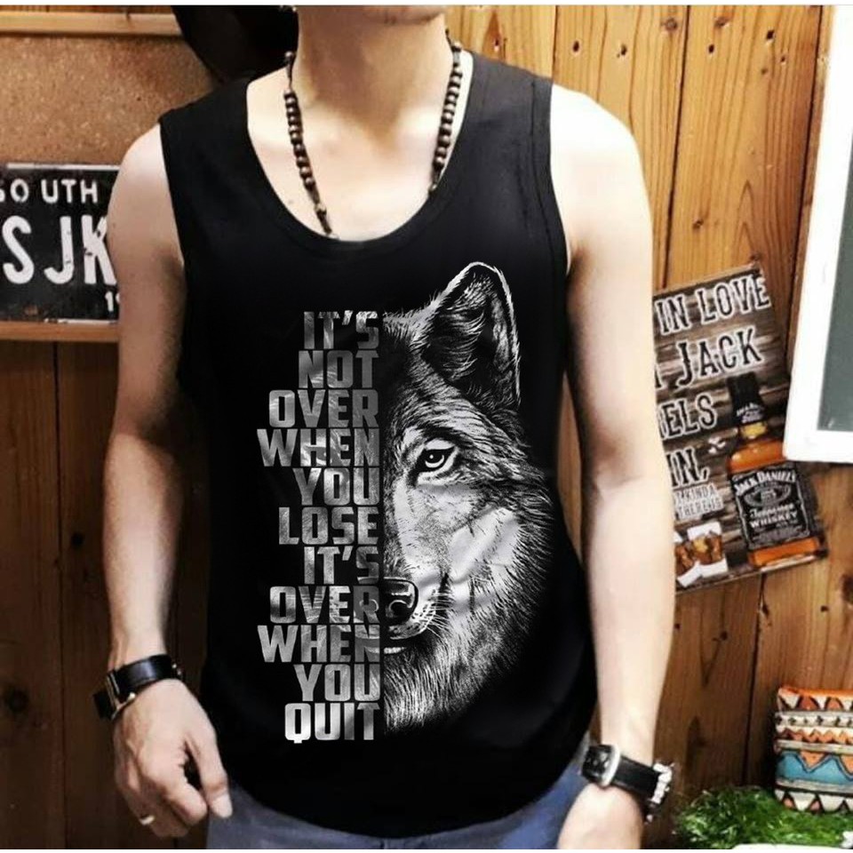 KAOS DISTRO - WOLF / KAOS SINGLET / BAJU KAOS COWOK / KAOS HITAM / LEKBONG PRIA / JUMBO