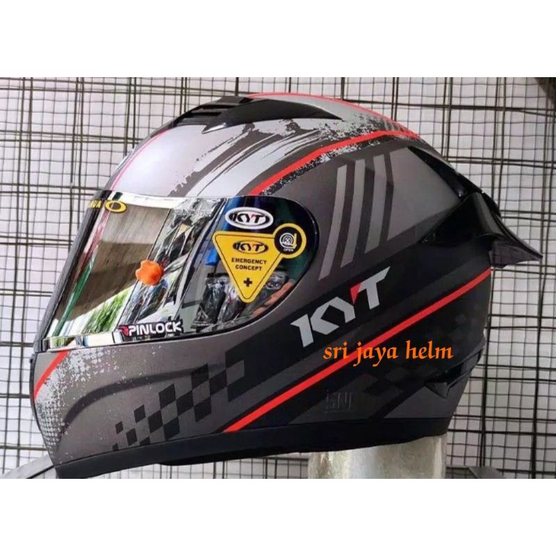 HELM KYT R10 PAKET GANTENG SERI 4 BLAK DOFF/RED
