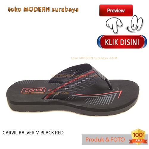 Sandal pria casual sandal jepit CARVIL BALVER M BLACK RED