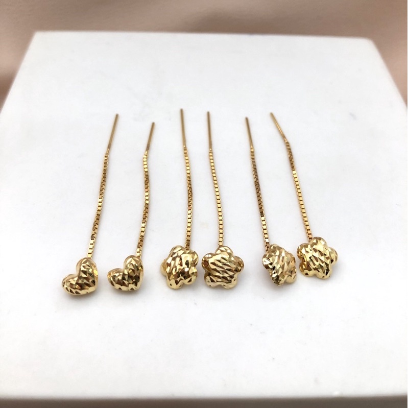 Anting tusuk gantung kadar 700 16k emas asli