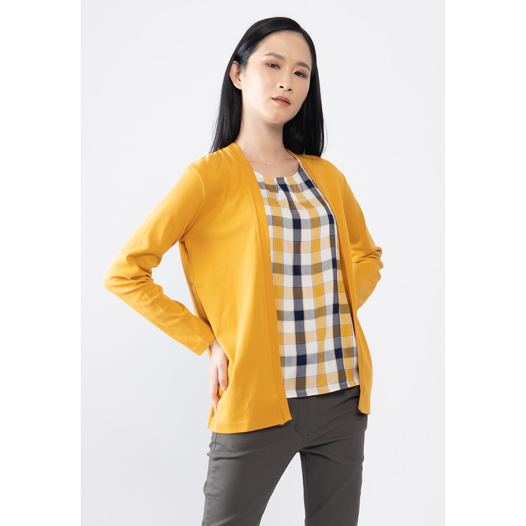 Geela Official - Cardigan Two Set Mustard Square ( G.5171 )