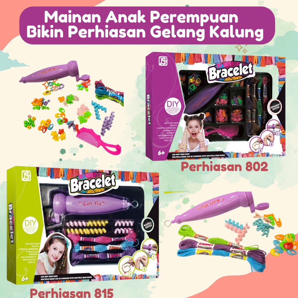 Mainan Anak Perempuan Bikin Gelang Kalung Kreatifitas Anak Beauty Play Unik Gelang Kalung Aksesoris Mainan Edukasi