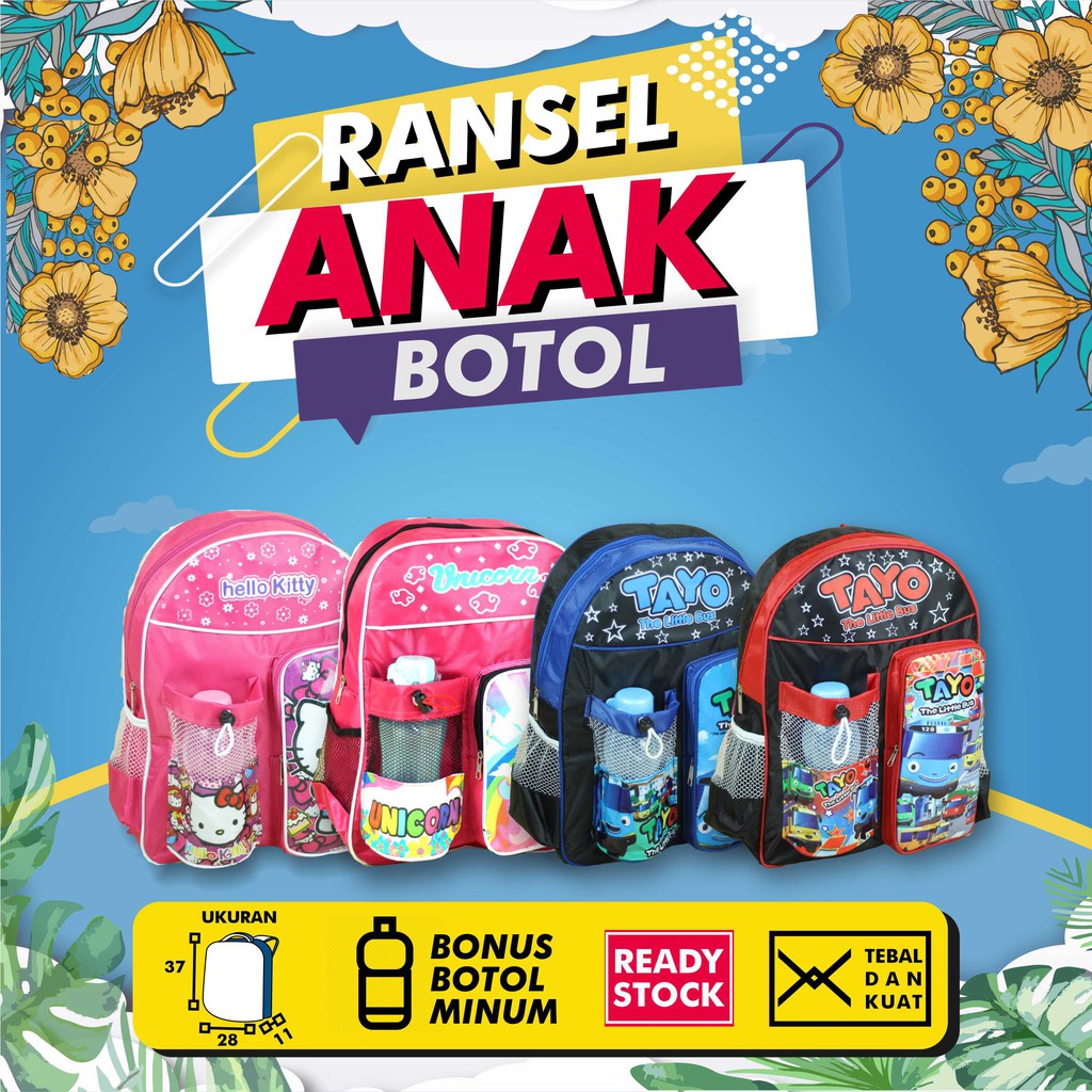 PROMO CUCI GUDANG Tas Gendong Anak Free Botol Minum Ransel Anak TK SD Cowo Multifungsi Bagus Awet