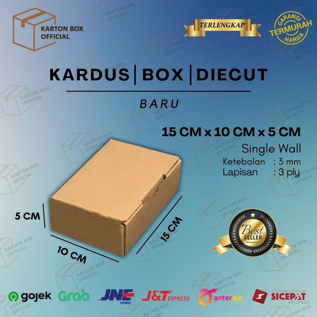 

Kardus Box Die Cut 15x10x5 CM Dus Packing Hampers Polos