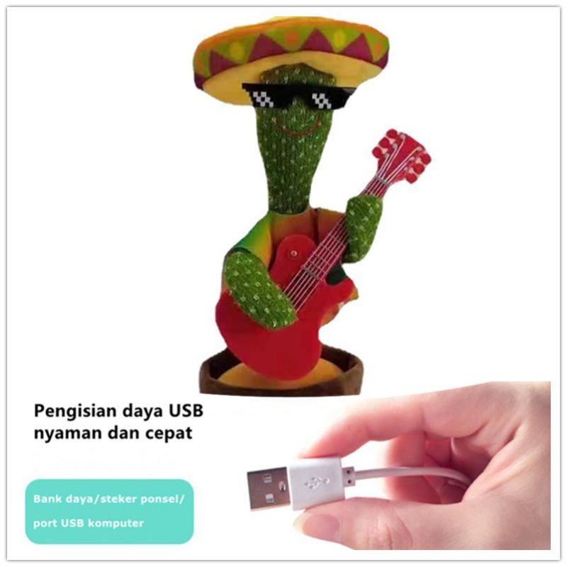 mainan kaktus bisa joget dan bicara