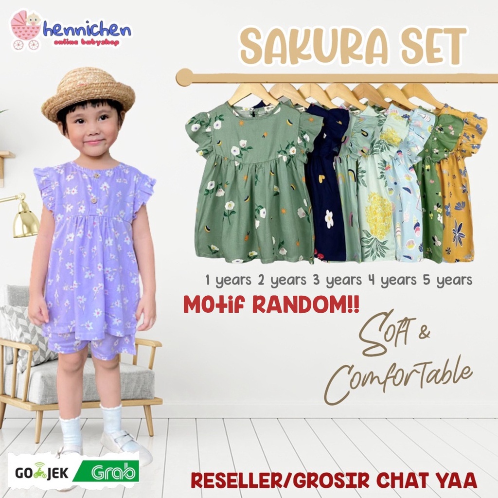 PROMO 7.7 Baju Anak Setelan Sakura Original Rayon Super Premium SMILEE Pakaian Anak Perempuan Termurah Terlaris Best Seller