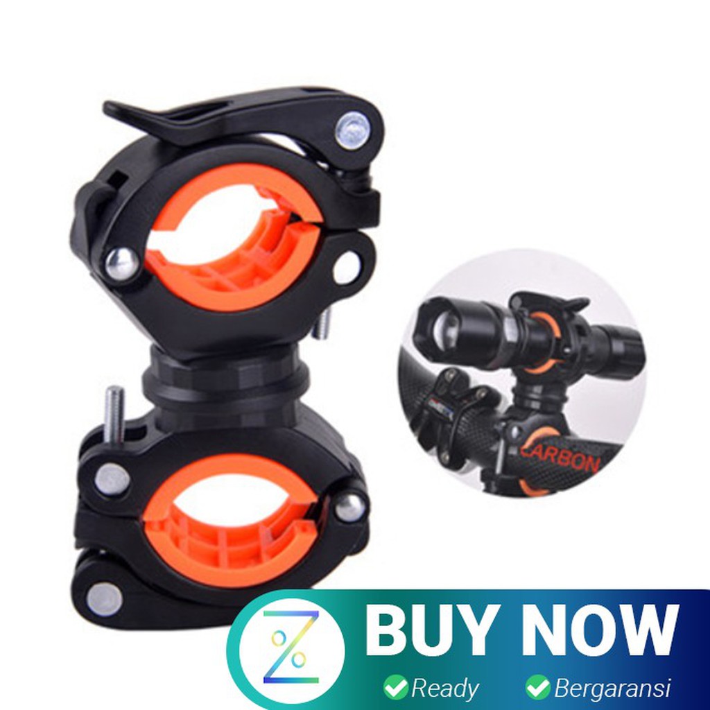 Clamp Penjepit Senter Stang Sepeda 360 Derajat - ZH1035904 - Black/Orange