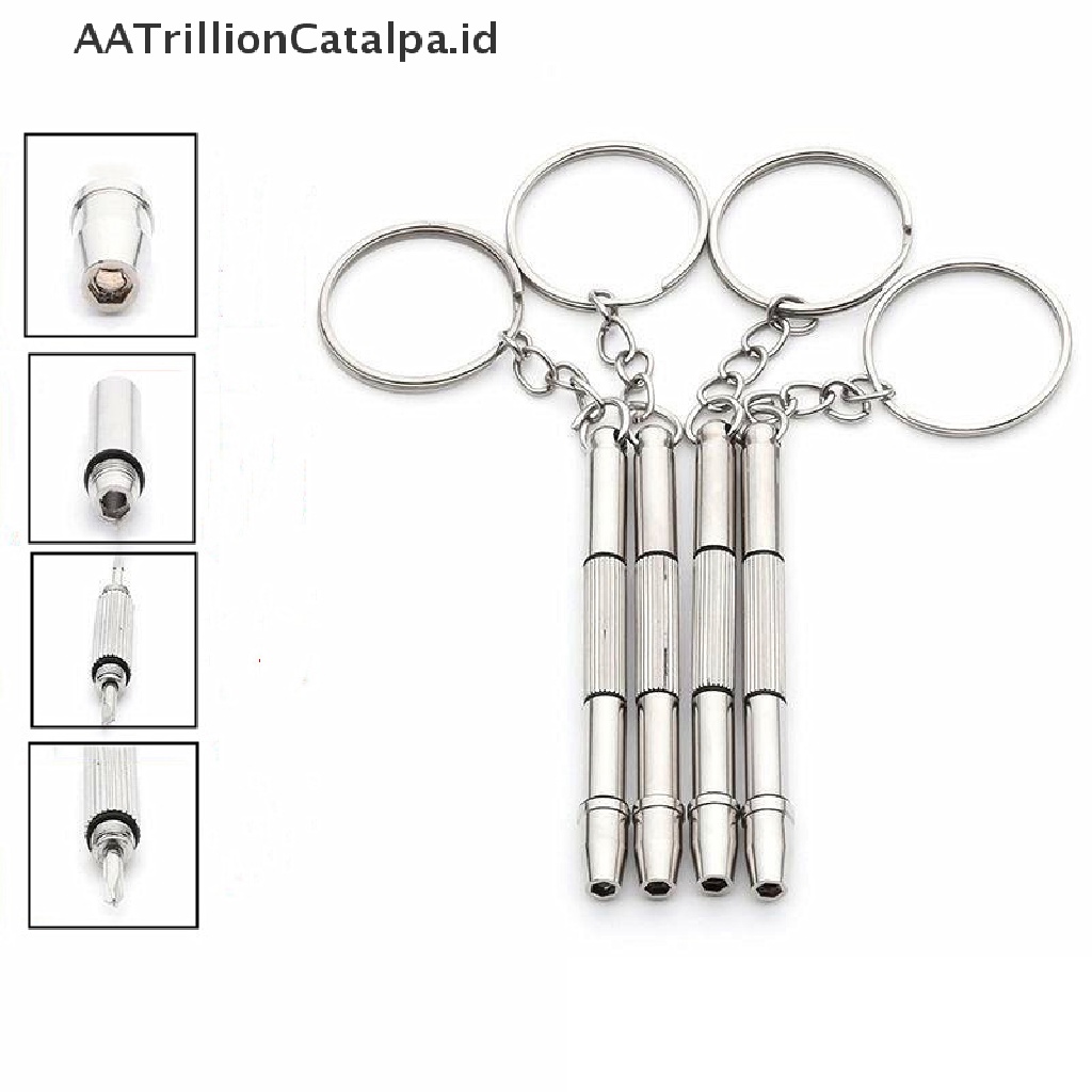 Aatrillioncatalpa Set Obeng 4 In 1 Dengan Gantungan Kunci Untuk Reparasi Kacamata