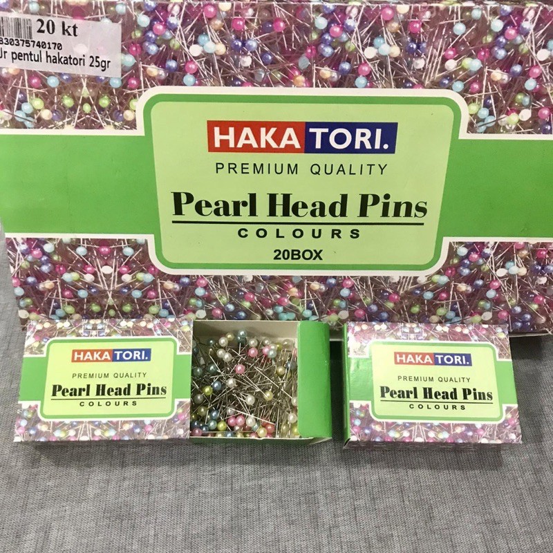 Jarum Pentul 1 BOX / Needle Pearl Head Pins / Jarum Hijab HAKATORI / Jarum pentul Nemoto / Jarum Pentul 1 BOX / Needle pearl head pins / Jarum hijab popular