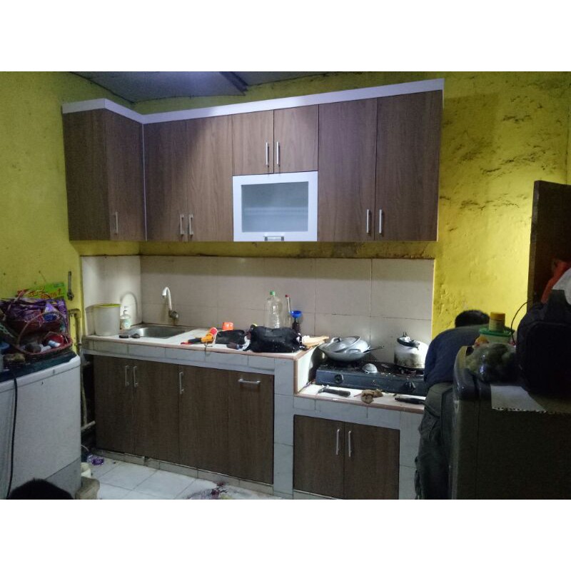 kitchenset minimalis hpl serat jati