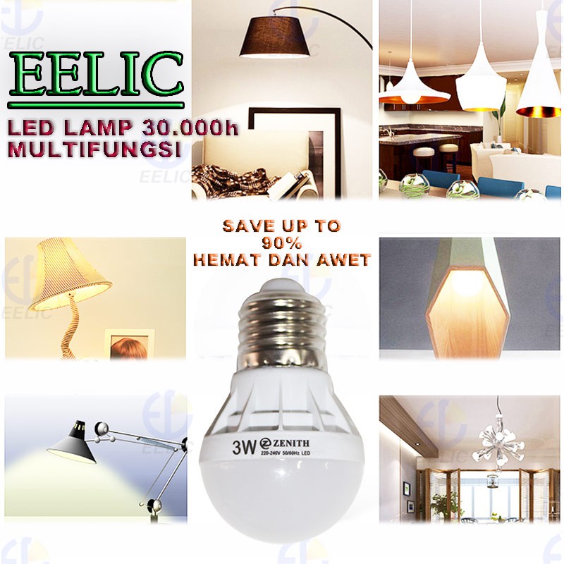 EELIC LFC-Z3W LAMPU LED CAHAYA TERANG HEMAT ENERGY 90 PERSEN MINI LAMP LAMPU TIDUR MIX FITTING E27L