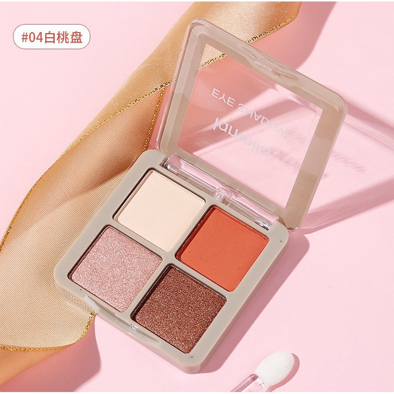 BISA COD - Lameila Eyeshadow 4 Warna (New) Kombinasi Glitter Tahan Lama 5086-04 WHITE PEACH