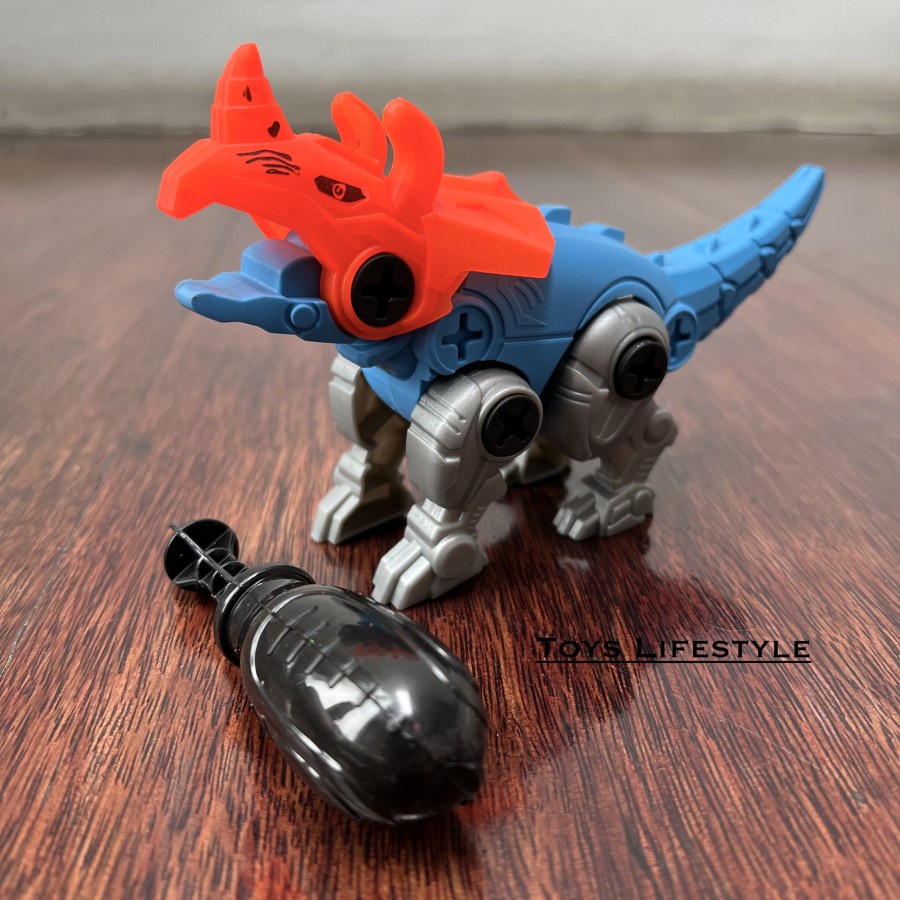 Mainan Anak DIY Mini Mechdino Mecha Dinosaur Assemble